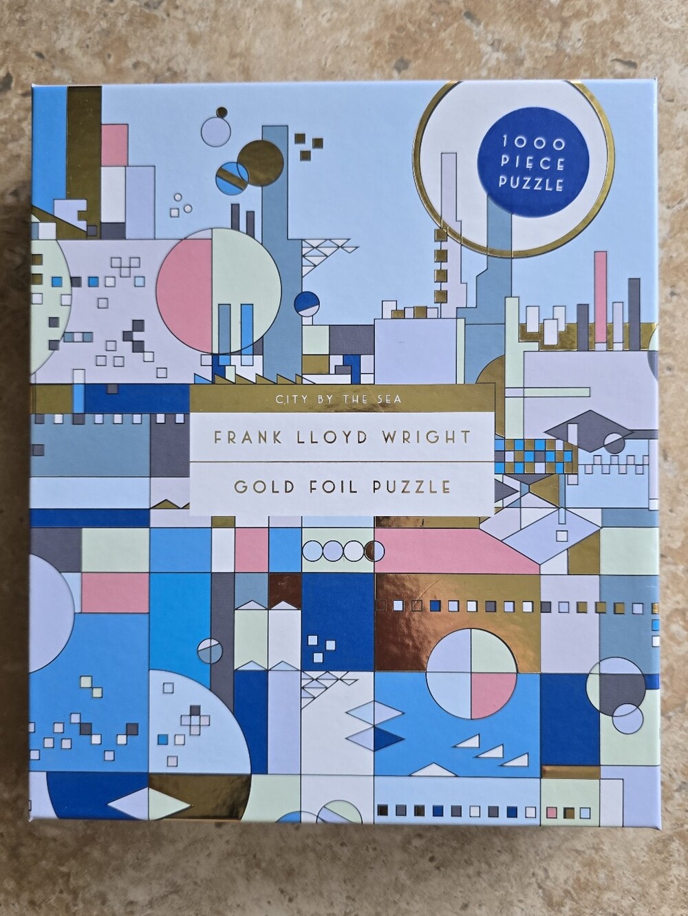 Frank Lloyd Wright 1000 Piece Jigsaw Puzzle City By The Sea Gold Foil Galison
